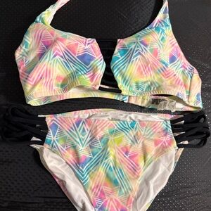 PINK Victoria's Secret Multicolor Bikini Set